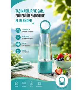 USB Şarjlı 400 ml Smoothie Blender Hafif ve Taşınabilir Yapı