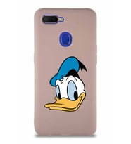 Oppo AX7 Soft Premier Kapak Donald Duck-B Tasarımlı Silikon Kılıf - Pudra (Şeffaf)