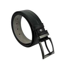 Siyah Suni Deri 4.5 cm. Genişlik Yarı Desenli Model Spor Erkek Kemer // 4500-021