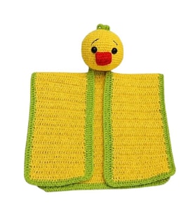 Filiz Yeşili Havuç Kafa Ördek Uyku Arkadaşı Amigurumi Organik Oyuncak