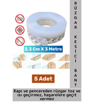 Premium Kapı Altı Pencere Rüzgar Toz Isı Böcek Haşere Önleyen Rüzgar Kesici Bant 3 Metre 5 Adet