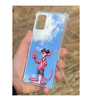 Samsung Galaxy A71 Uyumlu Aynalı Pembe Panter Desenli Darbe Kamera Korumalı Silikon Telefon Kılıfı