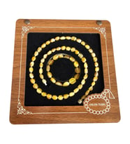 Damla Kehribar Kolye - Bileklik Set Lt1345 (Sarı)