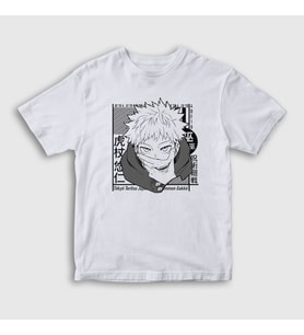 Presmono Unisex Çocuk Beyaz Yuji Itadori Anime Jujutsu Kaisen T-Shirt 316489tt