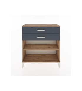 Arges Şifonyer Tek Raflı 2 Çekmeceli 88x30x96 Çam-Antrasit
