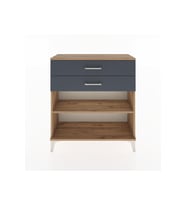 Arges Şifonyer Tek Raflı 2 Çekmeceli 88x30x96 Çam-Antrasit