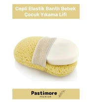 Premium Sabun Koymalı Lüx Cepli Elastik Bantlı Bebek Çocuk Yıkama Lifi Süng