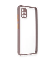 Samsung Galaxy A71 Kılıf Miami Şeffaf Silikon - Açık Mor