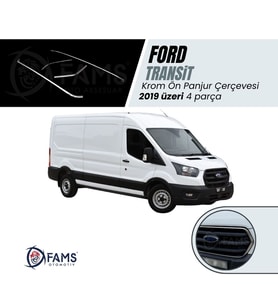 Ford Transit Krom Ön Panjur Çerçevesi 4 Parça 2019 Üzeri Paslanmaz Çelik Uyumlu