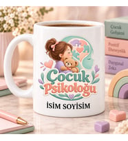 Çocuk Psikoloğu Kupa Bardak Oyuncak Ayı ve Yapboz Desenli