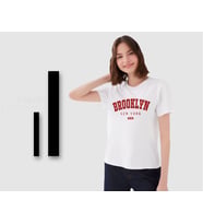 BK Gift Brooklyn Tasarımlı Kadın Beyaz T-shirt, Arkadaşa Hediye, Doğum Günü Hediyesi, Trend Tişört, Sevgili Hediyesi-1