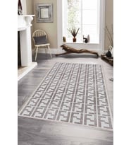 Bej Spor Kaymaz Tabanlı Makinede Yıkanabilir Halı LB007 - 100 x 160 cm