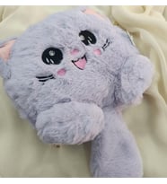 Çanta Peluş Sevimli Kedi Zincir Saplı El Omuz Çantası Lila