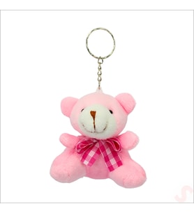 Pelüş Ayıcık Anahtarlık, 6,5 cm x 6,5 cm - Pembe