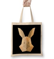 Geometric Animal Rabbit Head Bez Çanta Uzun Saplı