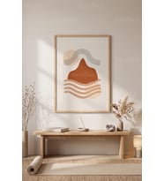 Minimalist Doğa Soyutlaması 1. Kalite Ahşap Çerçeveli Tablo