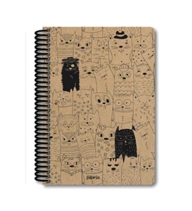 PAPİRÜS KRAFT SERT KAPAK SPİRALLİ 19X27 80YP. ÇİZGİSİZ (DÜZ) DEFTER
