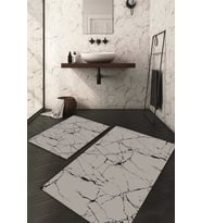 Dijital Baskılı Kaymaz Taban Yıkanabilir 2'li Klozet Takımı Banyo Paspası NDKZ-HT-161 (Gri)