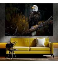 Kartal Temalı Sanatsal Dekoratif Duvar Tablosu (50x70 cm)
