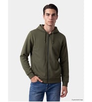 LCWAIKIKI Basic Haki Erkek Fermuarlı Sweatshirt