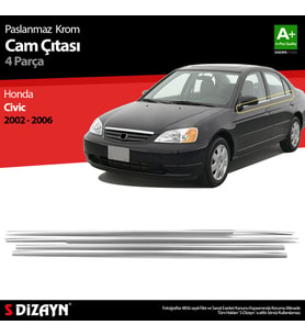 Honda Civic Krom Cam Çıtası 4 Prç 2002-2006