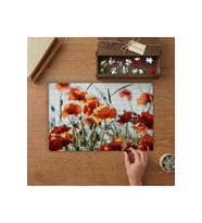 Kırmızı Gelincikler- Çiçek Tasarımı 240 parça Ahşap Puzzle Ahşap Kutuda MP00060
