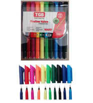 Keçe Uçlu Kalem 0.4 Mm Fineliner 10 lu 1 Paket TGB Fineliner Kece Uclu Kalem