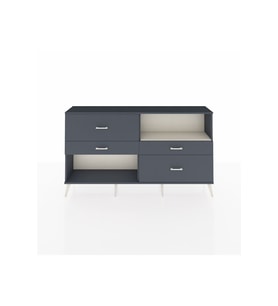 Arges Konsol Tek Raflı 4 Çekmeceli  176x30x99 Antrasit-Aytaşı/Antrasit