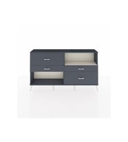 Arges Konsol Tek Raflı 4 Çekmeceli  176x30x99 Antrasit-Aytaşı/Antrasit
