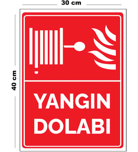 Metal Yangın Dolabı 30 cm x 40 cm A3 Büyüklüğünde Uyarı Levhası Yönlendirme Tabelası