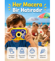 Çocuk Fotoğraf Makinesi HD Video Kayıt Özellikli 2.0 İnç Ekranlı Type-C Şarjlı Dijital Kamera