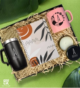 Kişiye Özel 280 ML Paslanmaz Çelik Bardak Termos & Co Notes Marka Çizgisiz Defter & Pembe Renk Galaxy Gezegenler ve Tüy Tasarımlı Kupa &  Siyah Metal Mum Hediye Seti - GDTK-909120