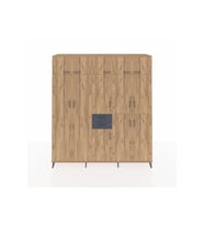 Hyperion Dolap 10 Raflı 2 Çekmeceli 3 Askılı 220x44x243 Çam-Çam/Antrasit