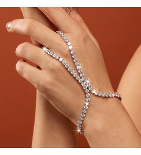 Valmont Accessories Kadın İri Kristal Taşlı Şahmeran Bileklik Işıltılı Zarif El Aksesuarı
