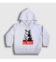 Presmono Unisex Çocuk Beyaz All Might Anime Boku No Hero Academia Kapüşonlu Sweatshirt 234077tt