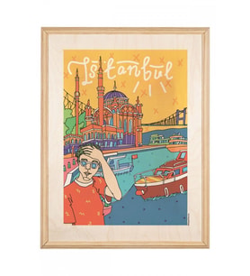 İkigai İstanbul Erkek Ahşap Tablo