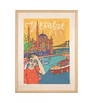 İkigai İstanbul Erkek Ahşap Tablo