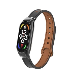Lexroo Xiaomi Mi Band 7 KRD-68 Deri Kordon - Siyah
