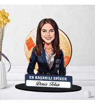 Kişiye Özel Kadın Spikere Hediye Karikatürlü Biblo