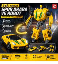 Dönüşen Robot Araba 2'si 1 Arada Spor Araba ve Robot Oyuncak Manuel Dönüşüm