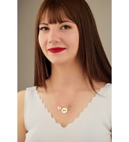 Kişiye Özel 925 Ayar Gümüş Kız Çocuk Kalp Charm Harf İsim Kolye (Gold)