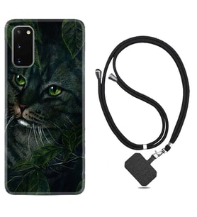 Samsung A02S A03S A10 A12 A13 A21S A22 Kılıf Boyun Askılı Silikon Flowers Cat 1345