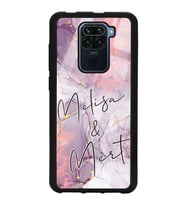 Xiaomi Redmi Note 9 Uyumlu Fuşya Mermer Tasarımlı Glossy Telefon Kılıfı