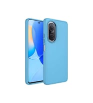 Huawei Nova 9 SE Uyumlu Kılıf Metal Çerçeve ve Buton Tasarımlı Silikon Zore Luna Kapak (Açık Mavi)