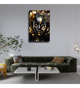 Leylaser Gold Kadın Görseli  Cam Tablo Duvar Dekoru 1