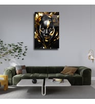 Leylaser Gold Kadın Görseli  Cam Tablo Duvar Dekoru 1