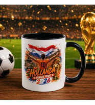 BK Gift Hollanda Taraftar Temalı 2026 Dünya Kupası Tasarımlı Siyah Kupa Bardak