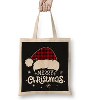 Yılbaşı Yeni Yıl Konseptli Merry Christmas Bez Çanta Uzun Saplı