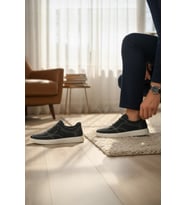 Enoch Hakiki Deri Lazer Kesim Dikişli Erkek Sneaker Ortopedik Taban