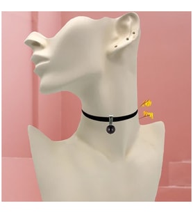 Siyah Kadife Onik Doğal Taş Kadın Choker